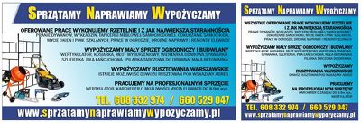 SPRZĄTAMY NAPRAWIAMY WYPOŻYCZAMY
