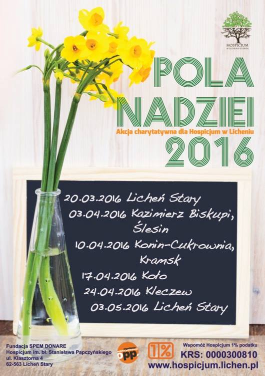 Wyruszą z żonkilami. "Pola Nadziei" dla licheńskiego hospicjum