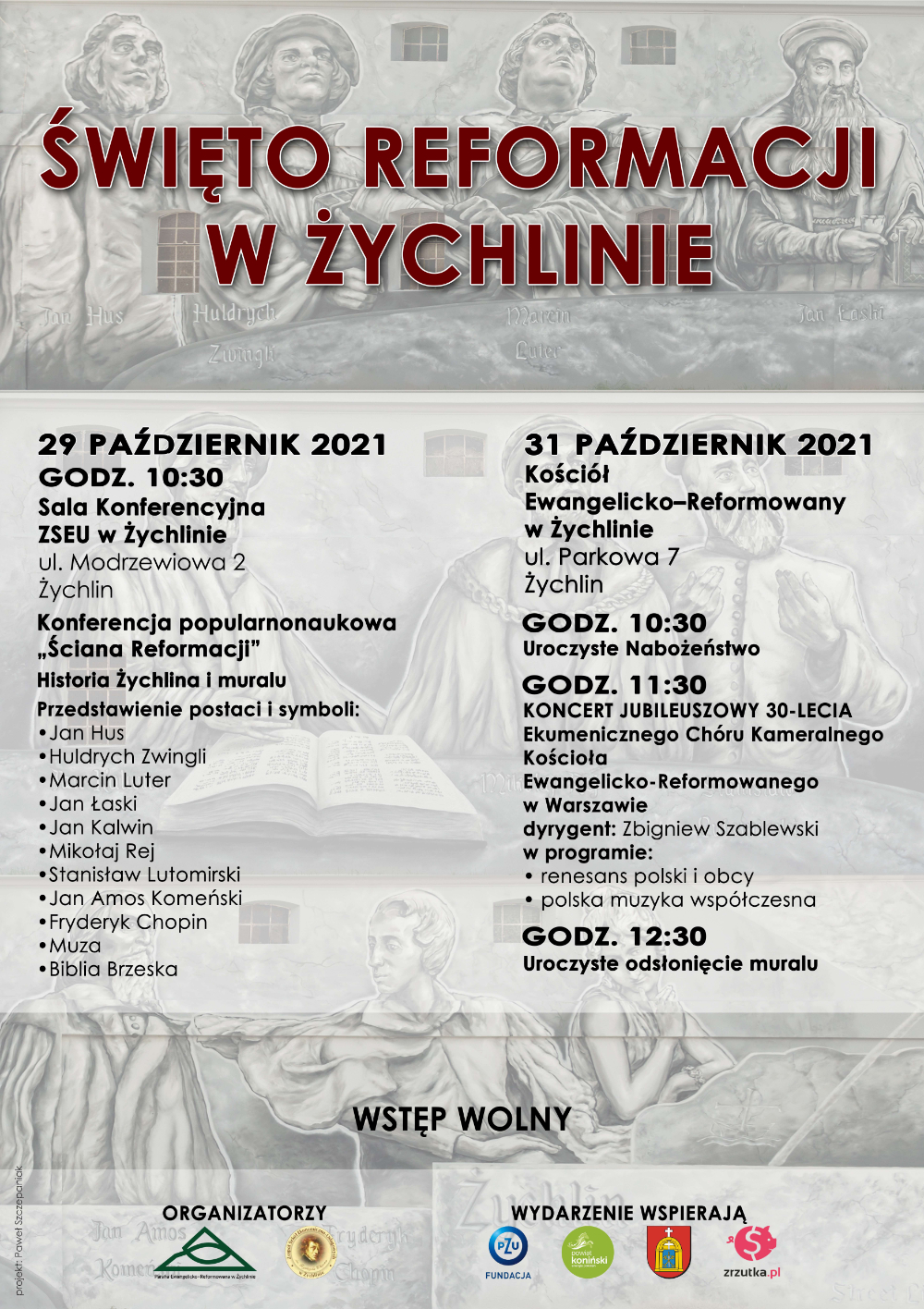 Żychlin. Ściana Reformacji na Święto Reformacji
