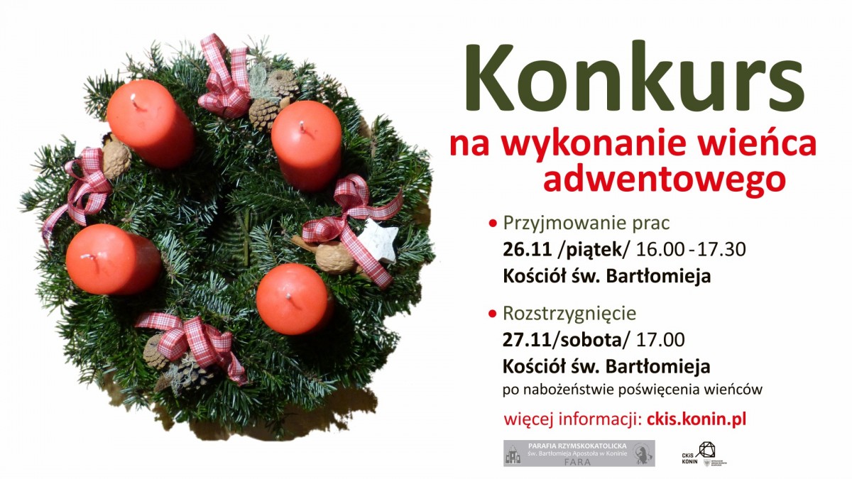 Konkurs na wykonanie wieńca adwentowego