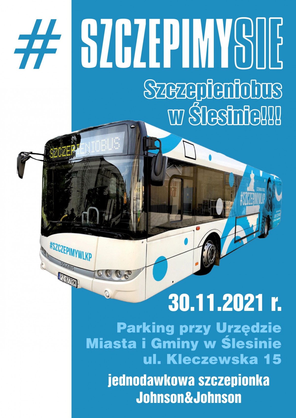 Szczepieniobus zaparkuje przy Urzędzie Miasta i Gminy w Ślesinie