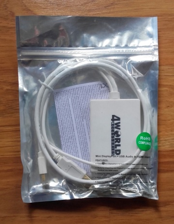 Kabel USB 4World mini DisplayPort [M] + USB [M] - Turek