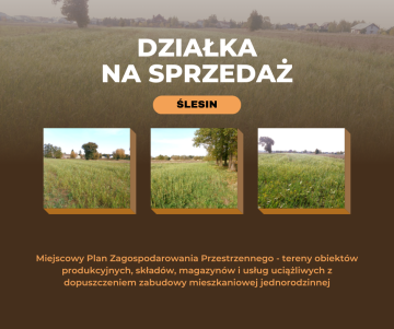 Ślesin – Sprzedam działkę budowlaną