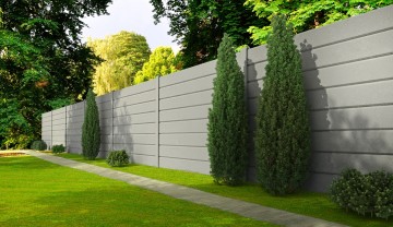 Nowoczesne ogrodzenie betonowe, palisadowe - Golina