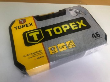 Zestaw Topex klucze nasadowe 46 elementów komplet  Nowy