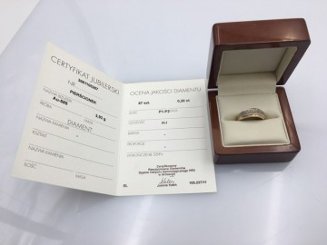 Złoty pierścionek 585 APART z Diamentem/ Certyfikat