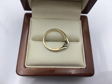 Promocja! Złoty pierścionek 585 BRIJU z Brylantem/Certyfikat