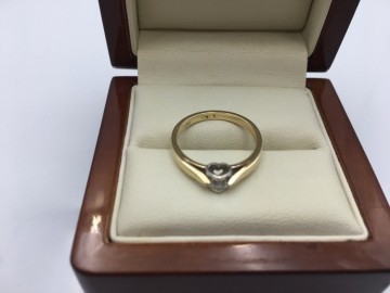 Promocja! Złoty pierścionek 585 BRIJU z Brylantem/Certyfikat