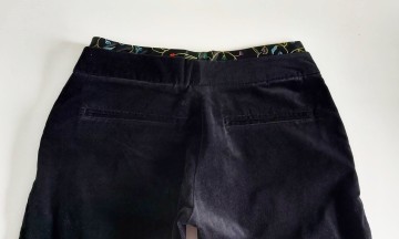 Czarne spodnie welur aksamit