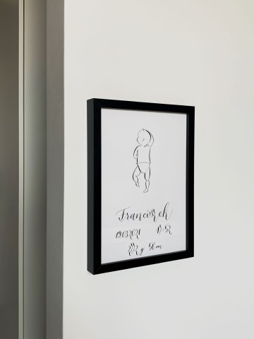 Personalizowana metryczka urodzeniowa / kaligrafia / rękodzi