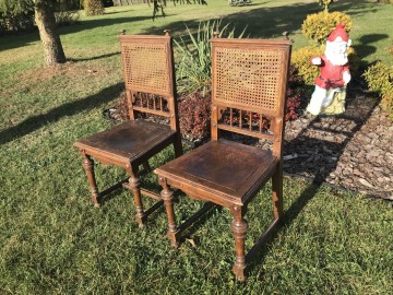 Mocne krzesło antyczne z litego drewna dębowego antyk