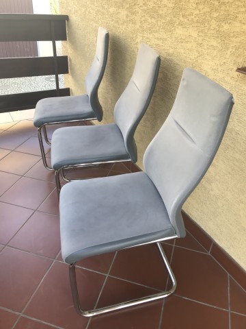 Krzesła krzesło kuchenne tapicerowane, profil metalowy.