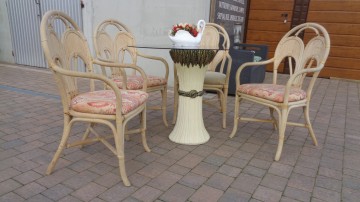 stół i 4 krzesła rattan - meble holenderskie Mielnica