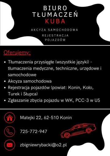 BIURO TŁUMACZEŃ - REJESTRACJA POJAZDÓW
