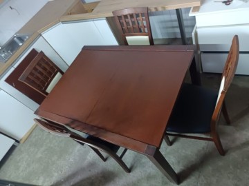 Rozkładany stół + 4 krzesła 90 cm/ 120 cm / 180 cm