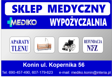 MEDIKO SKLEP MEDYCZNY & WYPOŻYCZALNIA TEL. 690 457 490