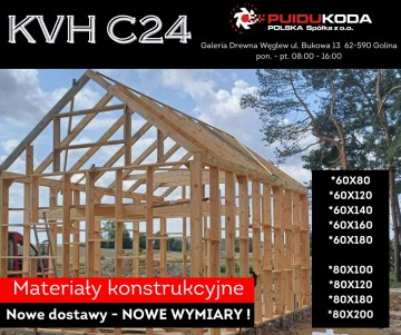 Suszone drewno konstrukcyjne C-24 -KVH BSH