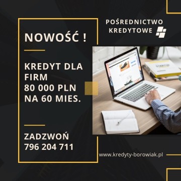 Kredyt dla FIRM 80 000 PLN na 60 mies. Bardzo liberalne pode