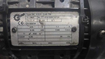 Przekładnia pieca silnik SK 63S/4 EHB TW, SK 1SI50, SK1SI31