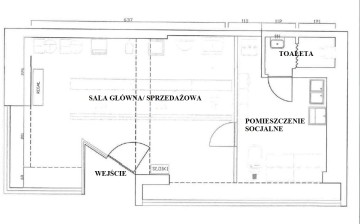 Do wynajęcia lokal handlowo-usługowy o pow. 60m2-Centrum