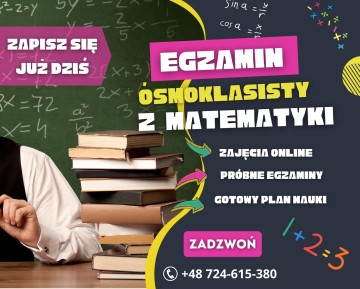 Zajęcia do egzaminu ósmoklasisty z MATEMATYKI! Korepetycje