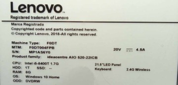 Lenovo AIO 520-22ICB