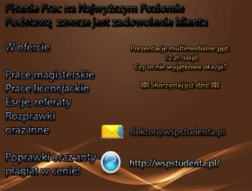 Opracowanie prac magisterskich,  licencjackich ANTYPLAGIAT!