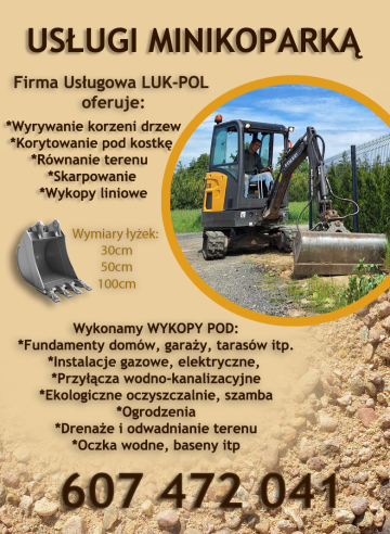 Usługi minikoparką