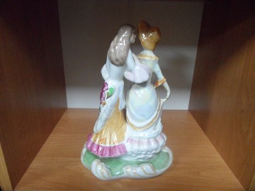 Figurka porcelanowa Kobieta i wróżka cyganka, Korosten, USR