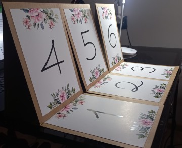 Numerki na stół weselny - komplet 6 szt.