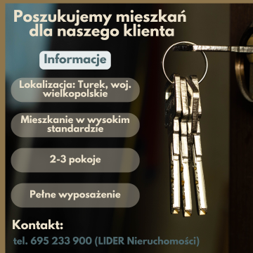 Poszukujemy mieszkań  do wynajęcia Turek