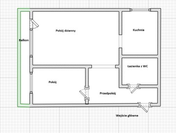 Mieszkanie 33m2, parter z balonem