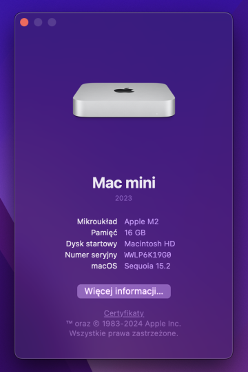 Apple Mac mini M2 16GB 512SSD