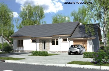 Nowy, parterowy dom z garażem-gm. Rychwał, 20 km od Konina