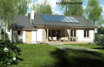 Nowy, parterowy dom z garażem-gm. Rychwał, 20 km od Konina