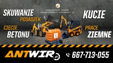 Prace ziemne. Usługi koparko-ładowarką,  miniładowarką