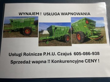 Wynajem Usługa wapnowania z Wapnem Załadunek